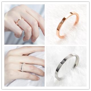 ราคาและรีวิวAotuo แหวนเพชร ชนิดไทเทเนียม สไตล์แฟชั่นคู่รัก ขนาด 6-10 แหวน แหวนคู่รัก