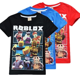 Roblox เสื้อยืดลําลองแขนสั้นเนื้อผ้าฝ้ายพิมพ์ลายตัวอักษร Game Kids Roblox