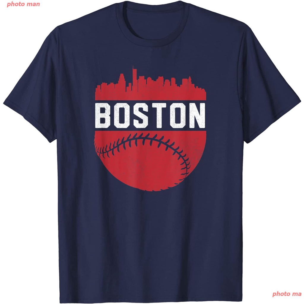 photo-man-new-บอสตัน-เซลติกส์-boston-celticsเสื้อยืด-vintage-downtown-boston-mass-skyline-baseball-t-shirt-เสื้อยืดแฟชั่