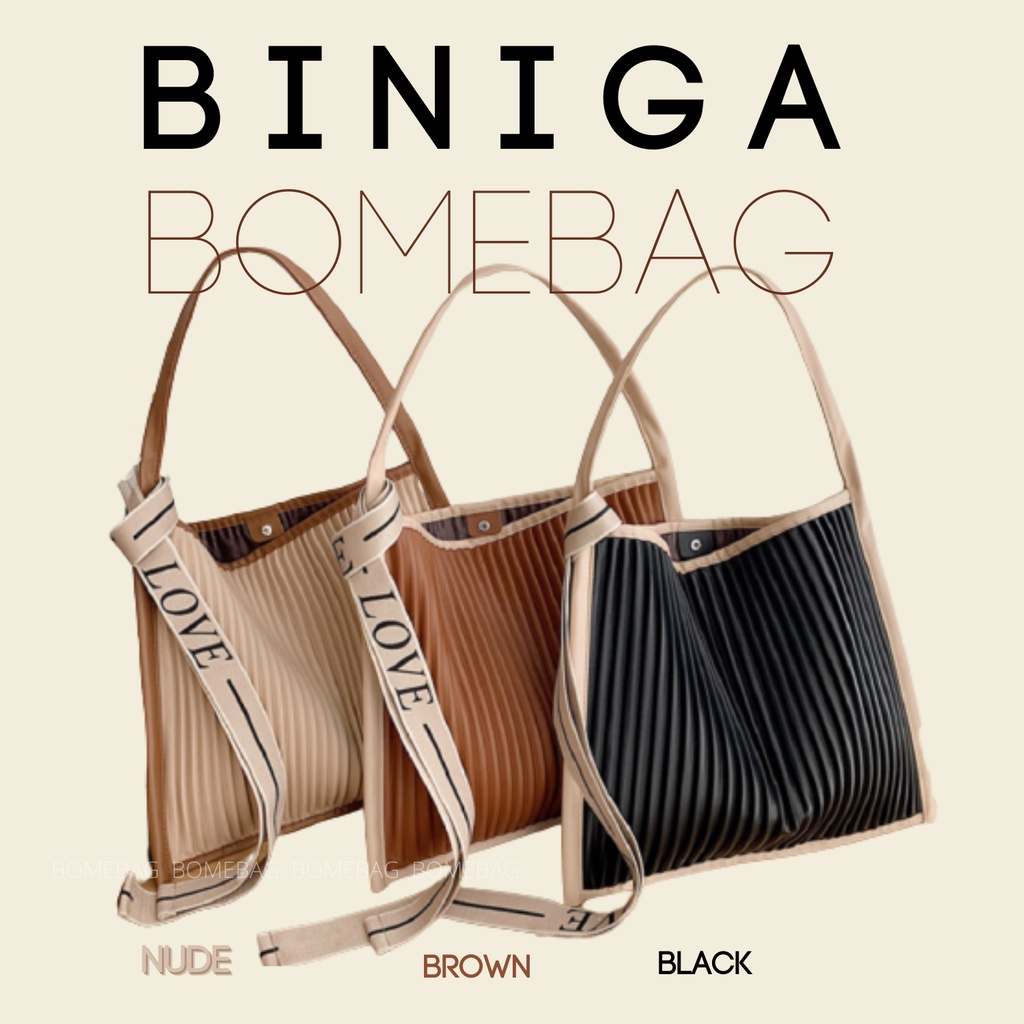biniga-bag-กระเป๋าแฟชั่น-กระเป๋าสะพายข้าง-bomebag-bmb-l56