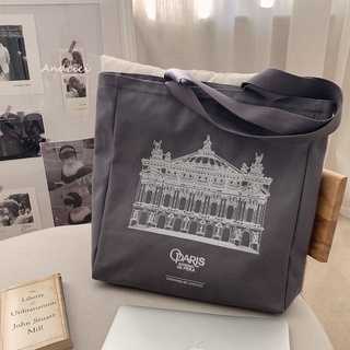 กระเป๋าผ้าใบ。 Andcici@Paris Opera House ~ Totta Canvas Bag Bag Bag Bag ผู้ชายกระเป๋านักเรียนขนาดใหญ่ -ถุงช้อปปิ้งความจ