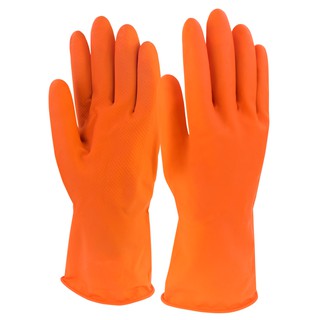 ภาพหน้าปกสินค้าถุงมือแม่บ้าน สีส้ม แบบหนา ยาว 30 ซม. (2 คู่ ต่อ ออเดอร์) ที่เกี่ยวข้อง