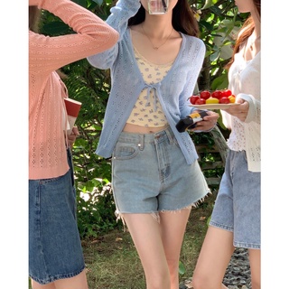 chuuchop_พร้อมส่ง(C7909)✨🧸🍂Harmony ribbon cardigan เสื้อคาดิแกนแต่งผูกโบว์กลางอก มี4สี