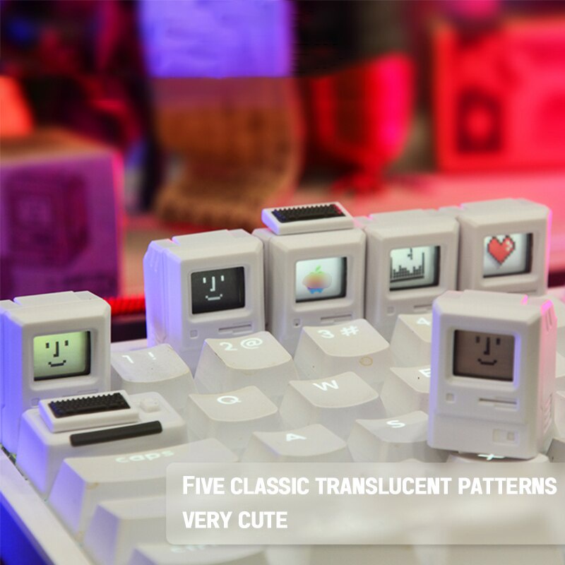 ภาพหน้าปกสินค้าปุ่มกดคีย์บอร์ด แบบโปร่งแสง ลาย MAC Keycap สไตล์คลาสสิก เรโทร FC Keycaps จากร้าน pengchenli.th บน Shopee