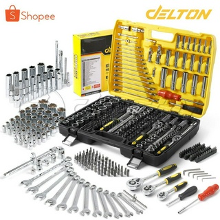 DELTON King Tools เครื่องมือช่าง ประแจ ชุดบล็อก 216 ชิ้น(ชุดใหญ่)ขนาด 1/4 นิ้ว 3/8 นิ้ว 1/2 นิ้ว ชุดประแจ รุ่นDKT-216PCS