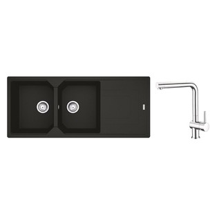 Embedded sink BUILT-IN SINK FRANKE UBG 621 BK+TP SMART 2B1D BLACK Sink device Kitchen equipment อ่างล้างจานฝัง ซิงค์ฝัง