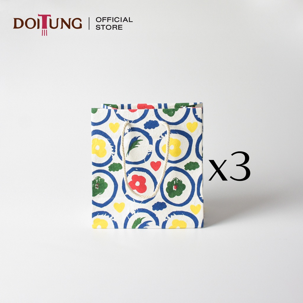 doitung-ถุงกระดาษสาสกรีน-bloom-4-color-3-ชิ้น-9x16x17-5