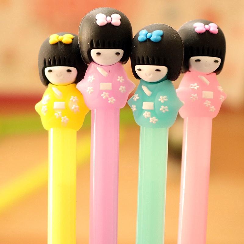 1PCS Creative Kimono Girl Dolls Blackwater Neutral Pen