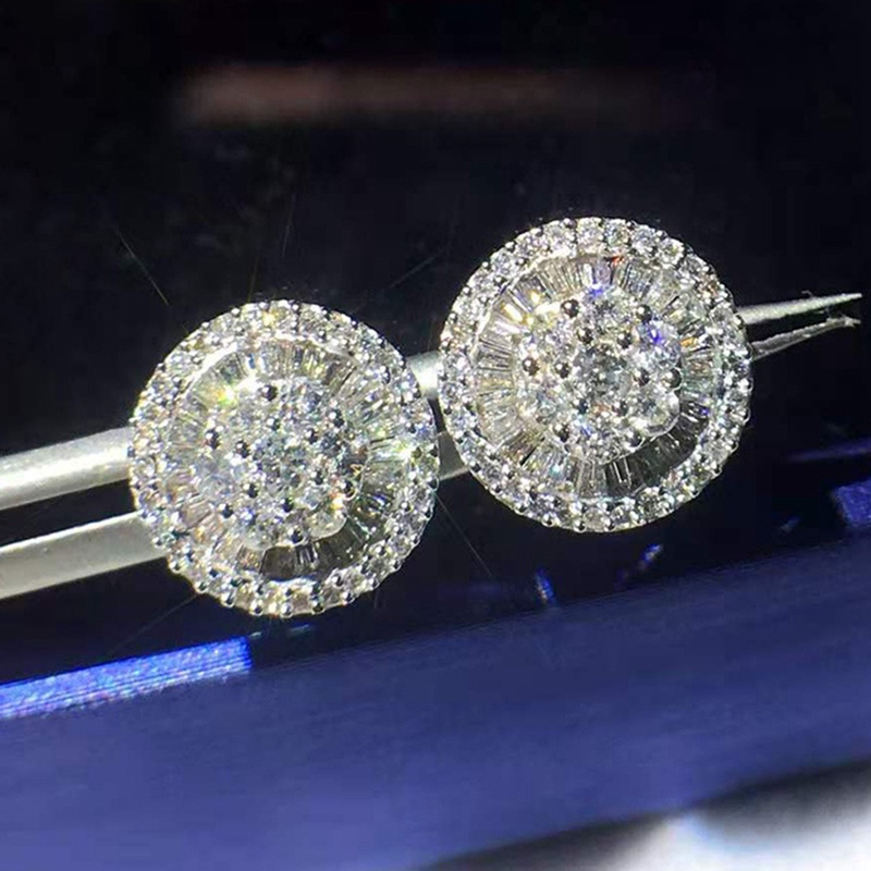 เครื่องประดับแฟชั่นหรูหราต่างหูสตั๊ดคริสตัล-cubic-zirconia