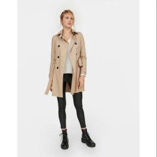 STR🧥STRADIVARIUS LAPEL COLLAR TRENCH COAT เสื้อโค้ทแบรนด์