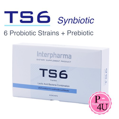 ภาพหน้าปกสินค้าแท้พร้อมส่ง Interpharma TS6 Probiotic ที เอส ซิกซ์ โปรไบโอติก แลคติกแอซิด 45 ซอง