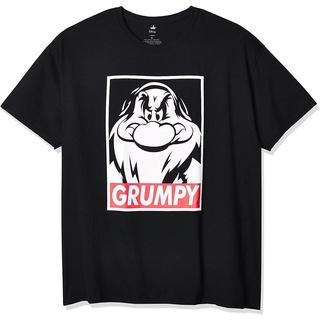 100%cotton เสื้อ ยืด ผ้า มัด ย้อม  Mens Snow White And Seven Dwarfs Grumpy Graphic T-Shirt men เสื้อ ยืด ผู้ชาย ค