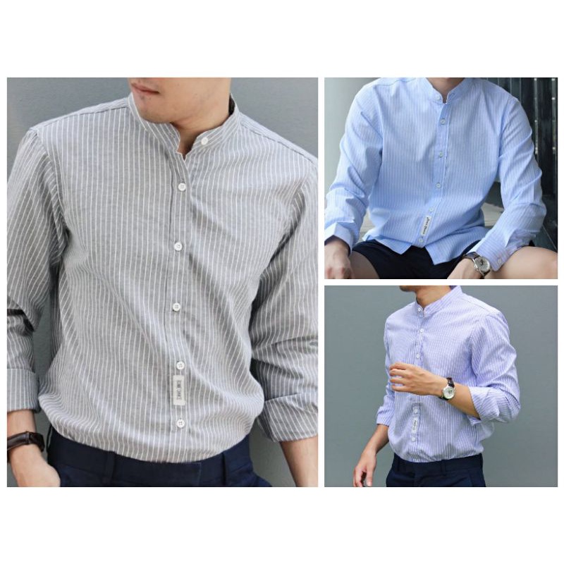 ภาพหน้าปกสินค้าเสื้อเชิ้ตคอจีน  ผ้า Oxford by bonne.chance จากร้าน ploytpolnogy บน Shopee