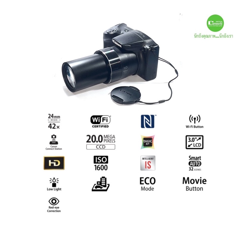 canon-powershot-sx420-สุดยอดกล้อง-ซูมไกล-digital-camera-42x-zoom-wi-fi-nfc-เชื่อมต่อไร้สาย-มือสองคุณภาพ-used-มีประกัน