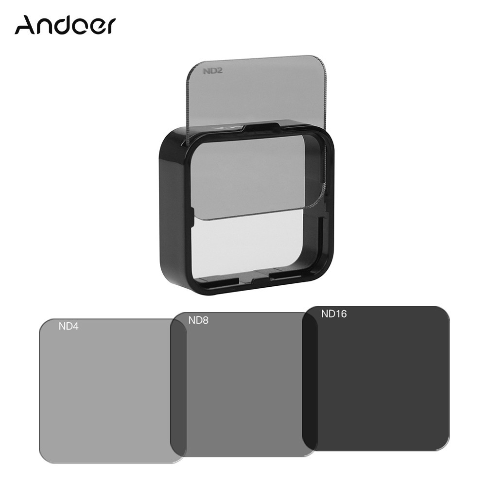 ภาพหน้าปกสินค้าAndoer Square ND Lens Filter Protector Kit Set(ND2/ND4/ND8/ND16) for GoPro Hero4