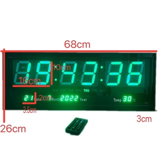 นาฬิกาดิจิตอล แถมอะแดปเตอร์(JH6826) 68.5x26x3cm นาฬิกา ตั้งโต๊ะ LED DIGITAL CLOCK นาฬิกาแขวน นาฬิกาตั้งโต๊ะ