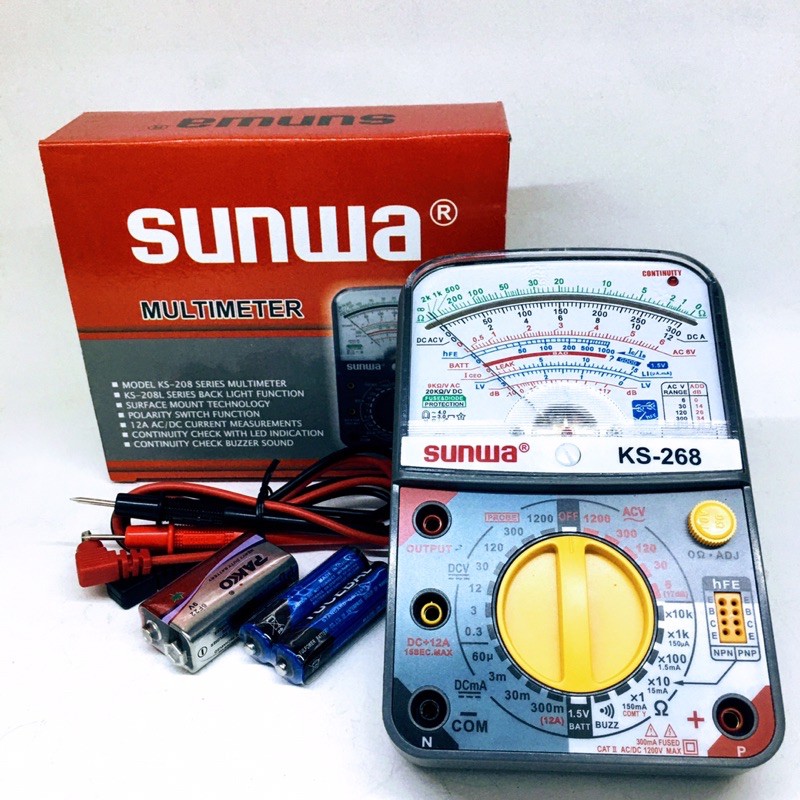 sunwa-ks-268-multimeter-มัลติมิเตอร์เข็ม-มิเตอร์วัดไฟแบบอนาล็อก