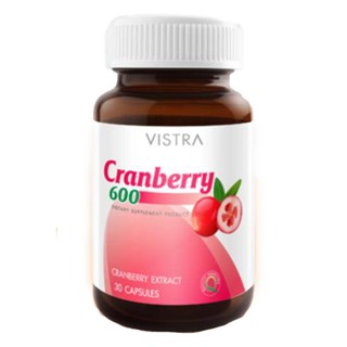 ภาพหน้าปกสินค้าVistra Cranberry 600 mg วิสทร้า แครนเบอร์รี่ บรรจุ 30 เม็ด ซึ่งคุณอาจชอบราคาและรีวิวของสินค้านี้