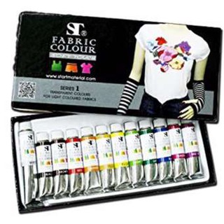 สินค้า สีเพ้นท์ผ้า สี สีระบายผ้า Fabric Colour ยี่ห้อ ST ขนาด 5ml.  ชุด12 สี / ชุด 6 สี