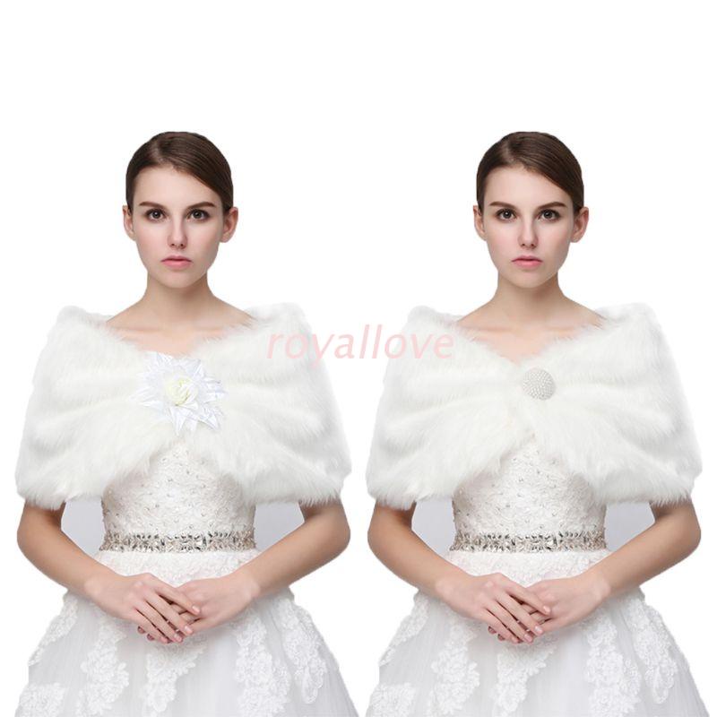 ภาพหน้าปกสินค้าRoyal ผ้าคลุมไหล่ ประดับขนเฟอร์เทียม สีขาวบริสุทธิ์ หรูหรา สําหรับเจ้าสาว งานแต่งงาน