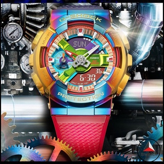 【พร้อมส่ง】Casio G-shock GM-110RB-2A นาฬิกาข้อมือดิจิทัล อะนาล็อก สายรุ้ง สําหรับผู้ชาย