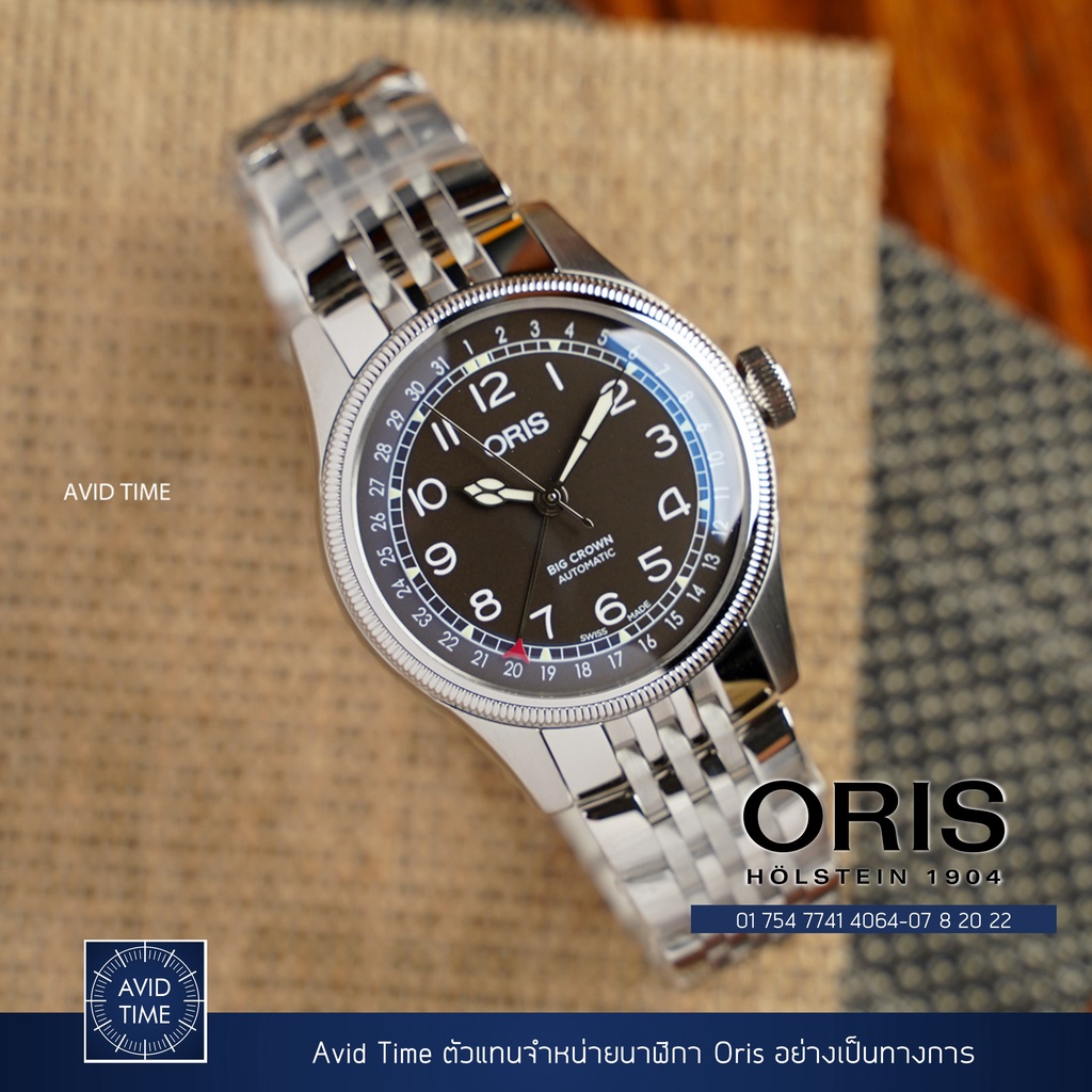 oris-big-crown-pointer-date-สีดำ-40mm-01-754-7741-4064-07-8-20-22-avid-time-โอริส-ของแท้