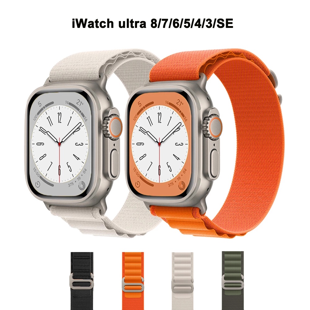 Alpine Loop Strap สายไนลอนสําหรับ Apple Watch Ultra 2 49 มม.44 มม.40 ...