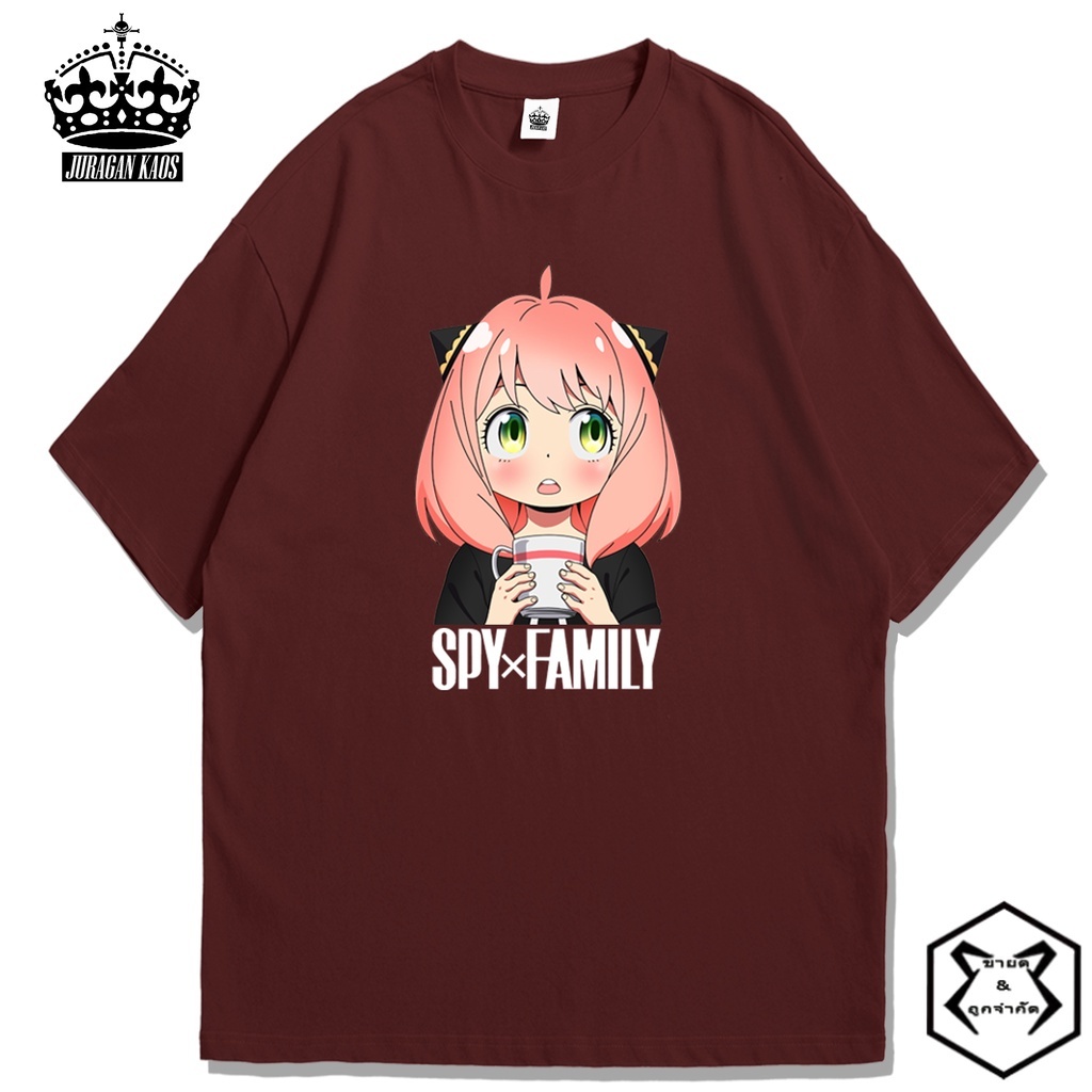 เสื้อยืดแขนสั้น-พิมพ์ลายการ์ตูนอนิเมะ-spy-x-family-anya-forger-drink-สไตล์ญี่ปุ่น-สําหรับผู้ชาย-และผู้หญิง