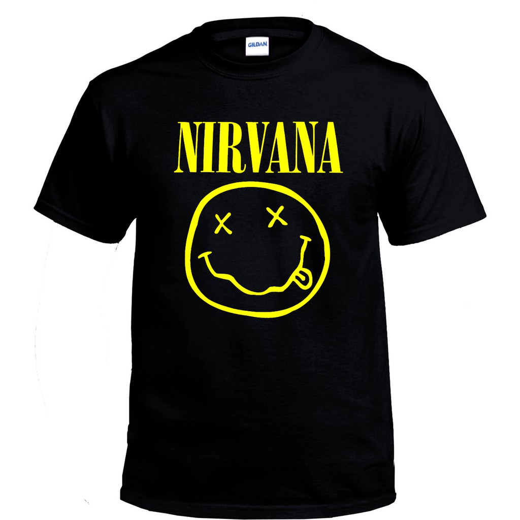 เสื้อยืดผ้าฝ้าย-100-พิมพ์ลายกราฟิก-nirvana-band-gildan-unisex