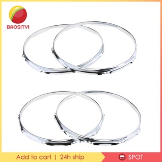 1 Pair 14 Inch 8/10-Lug Snare Drum Plating Hoop Ring Rim  8 Holes