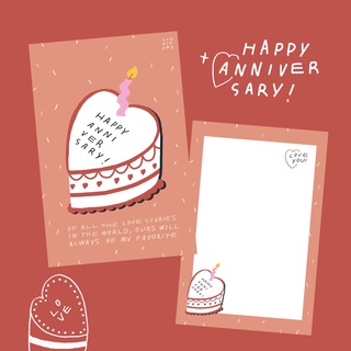 ภาพขนาดย่อของภาพหน้าปกสินค้าSTUDIO.OWY : Anniversary Card การ์ดวันครบรอบ จากร้าน studio.owy บน Shopee ภาพที่ 2