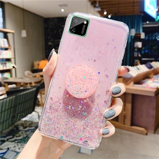 Ready Stock เคสโทรศัพท์ Samsung Galaxy A22 5G 4G Case Ins Glitter Star Space Soft Cover With Stand Holder Softcase New Casing