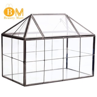 Glass Glass Terrarium Handmade House Shape Geometric Glass Container