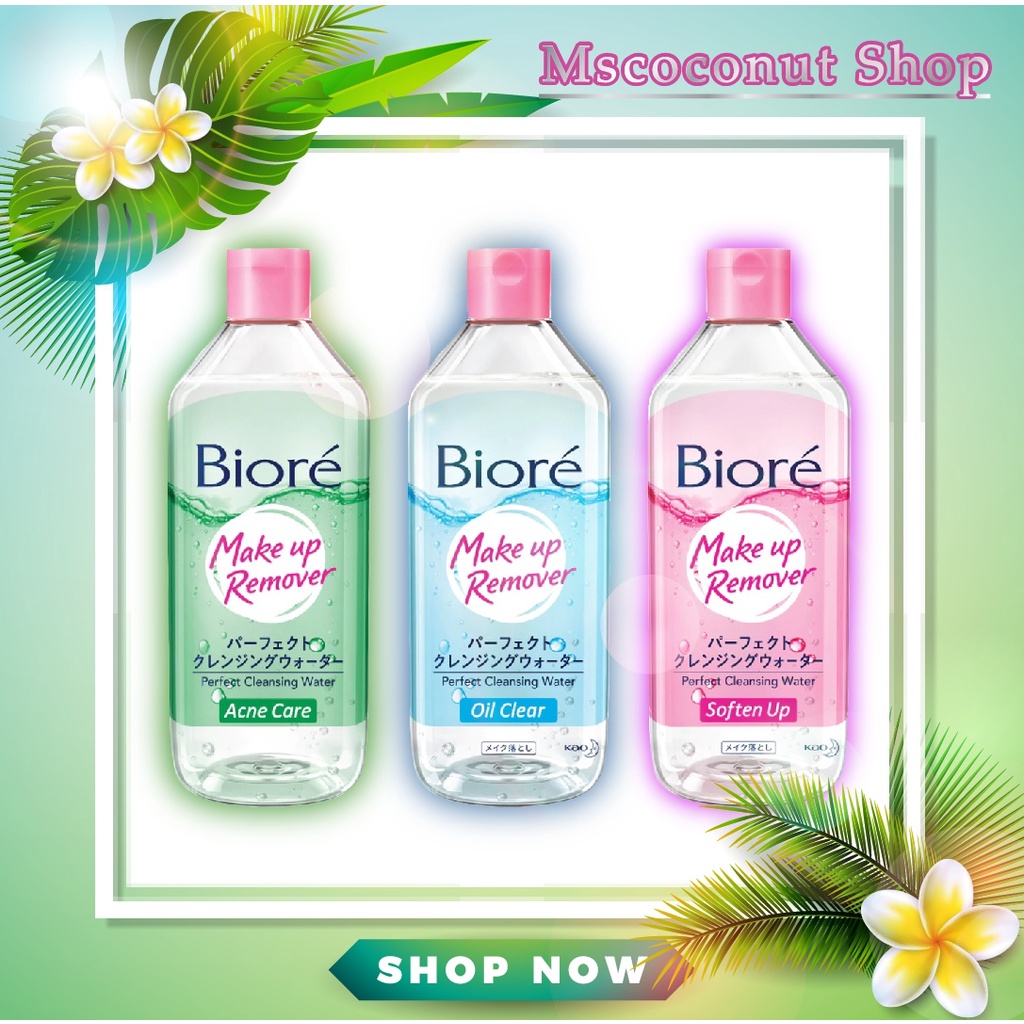 Biore Make Up Remover Perfect Cleansing Water 400ml. [ 3 สูตร Acne