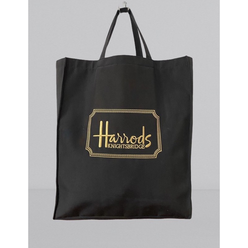 Harrods black cheap tote bag