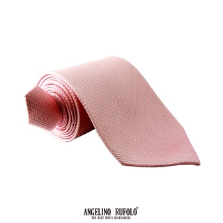 ANGELINO RUFOLO Necktie(NTN1750-ก.ฟ.009) เนคไทผ้าไหมทออิตาลี่ 100% คุณภาพเยี่ยม ดีไซน์ Graphic Pattern สีเขียวเข้ม/โอรส