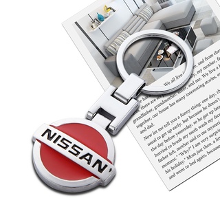 พวงกุญแจรถยนต์ รูปตัว H โลหะ สีเงิน โลโก้ 3D สําหรับ Nissan Tiida Teana Skyline Juke X-trail