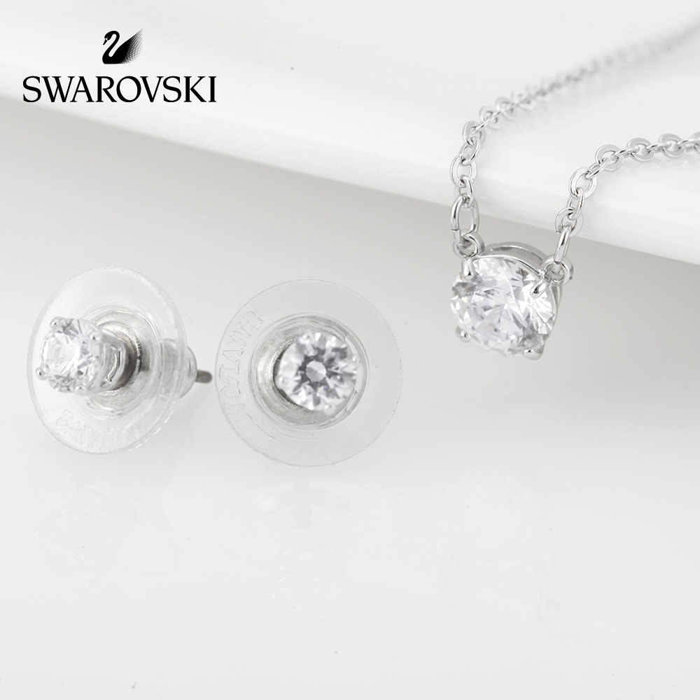 พร้อมส่ง-แท-swarovski-ชุด-attract-ชุดสร้อยคอตุ้มหูทองคำขาว-คริสตัล-แฟชั่น-5113468