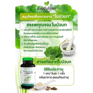 ภาพขนาดย่อของภาพหน้าปกสินค้าGotu kola Herbal One อ้วยอัน ใบบัวบกสกัด ลดบวมช้ำ ลดเลือนรอยสิว แผลเป็น เส้นเลือดขอด 60แคปซูล จากร้าน megacare365 บน Shopee ภาพที่ 4