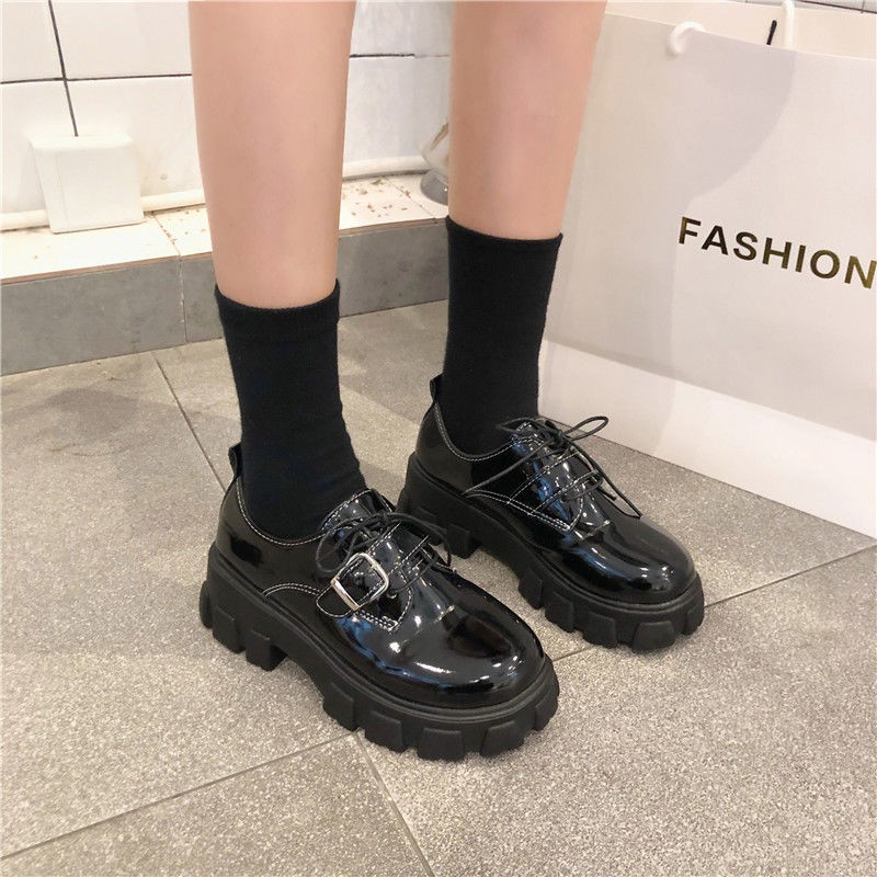 ภาพสินค้ารองเท้าหนังขนาดเล็กหญิงสไตล์อังกฤษสีดำ ins2020 ฤดูใบไม้ผลิใหม่เกาหลีรองเท้าส้นสูงแพลตฟอร์ม ulzzang ป่า จากร้าน chutimasu2012 บน Shopee ภาพที่ 6