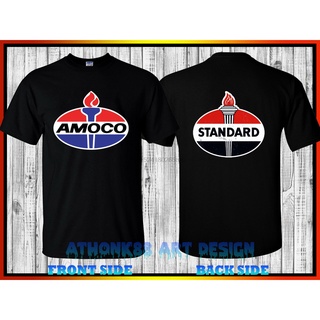 เสื้อยืดผู้ชาย เสื้อยืด พิมพ์ลายกราฟฟิค Amoco Fuels Amoco Standard American Gas แฟชั่นสําหรับผู้ชาย S-5XL
