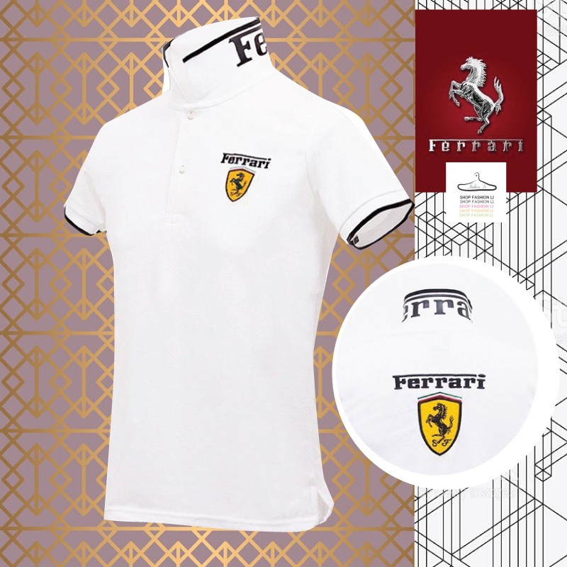 เสื้อโปโล-men-polo-ferrari-cotton-mix-tk-1-limited-editionเสื้อเชิ้ตผู้ชายเสื้อโปโล