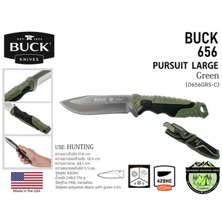 Buck 656 Pursuit Large Green(0656GRS-CAT.11889)#มีดใบตาย