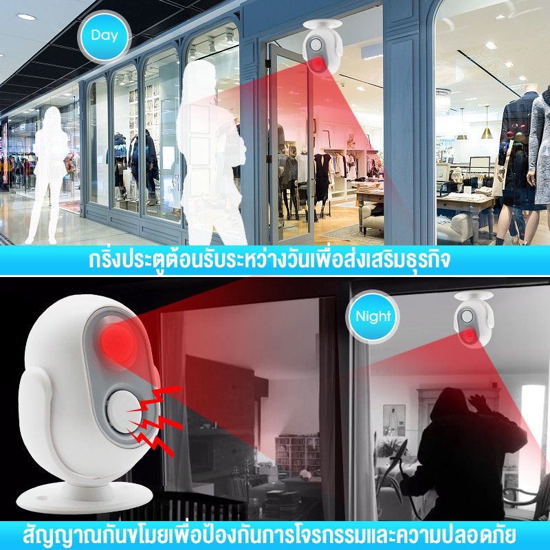 จัดส่งในพื้นที่-daytech-hello-welcome-motion-detector-กรันประตูต้อนรับ-สำหรับบ้าน-ร้านค้า-ร้านอาหาร-2-ชิ้น-hw06