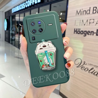 พร้อมส่ง เคสโทรศัพท์มือถือ VIVO X80 X70 Pro 5G Phone Cell Case with Lovely Cute Cartoon Stand Holder Handphone Casing Softcase TPU Back Cover VIVOX80 X80Pro