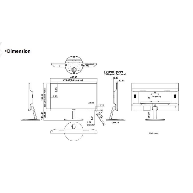 hikvision-monitor-ds-d5022fn-c-21-5-inch-fhd-borderless-monitor-1เครื่อง