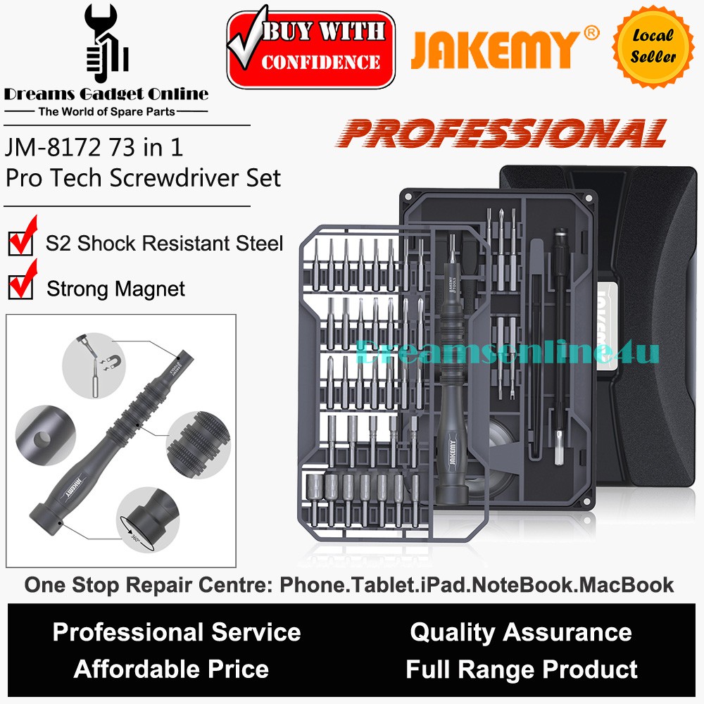 Jakemy JM-8172 73 In 1 ชุดเครื่องมือไขควงแม่เหล็ก S2 อเนกประสงค์ ทนทาน ...