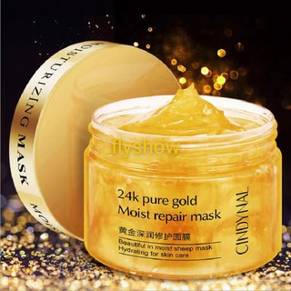 ครีมมาร์คหน้าทองคำ 24K (120g.) Cindynal 24K pure gold Moist Repair Mask ครีมมาร์คหน้าทองคำ