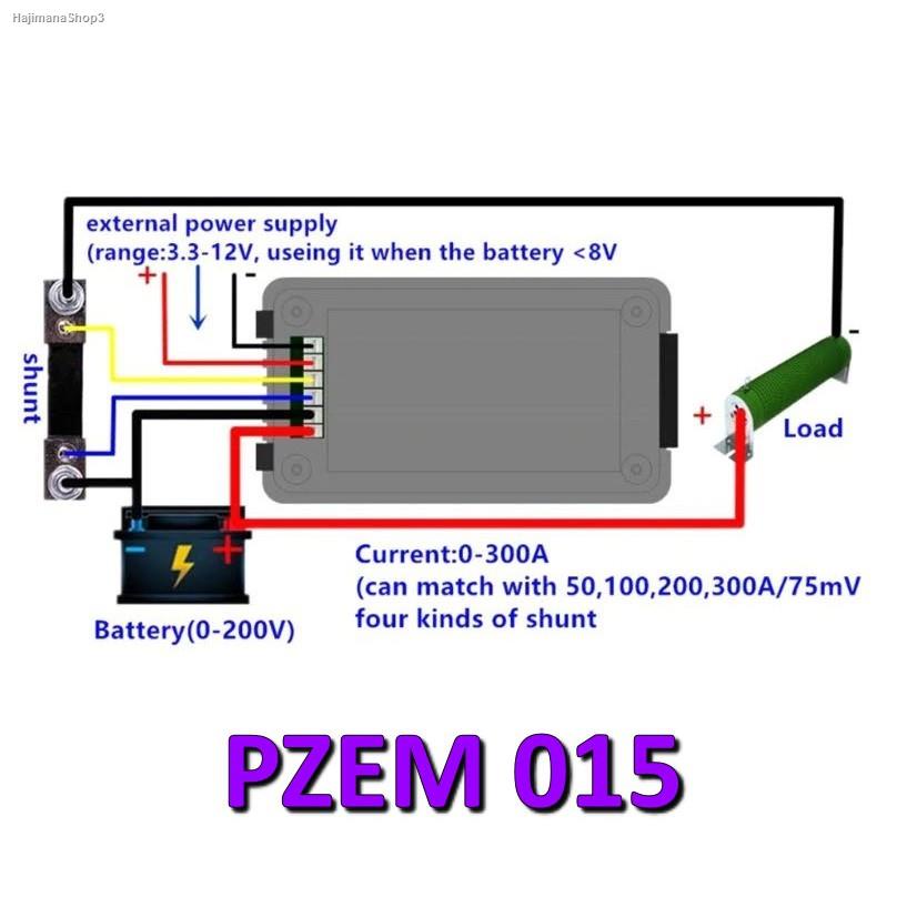 PZEM-015 / 013 วัดระดับแบตเตอรี่ DC 0-200V Volt Amp meter Car Battery ...