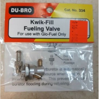 วาล์ว Du-Bro Kwik-Fill Fueling Valve For Glo-Fuel Only CAT-NO334 อุปกรณ์น้ำมัน Rc